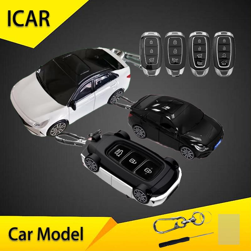 Icar Чехол для ключа автомобиля Hyundai Elantra 2 3 4 кнопки для Hyundai I30 Ix35 Kona Encino Solaris Azera Grandeur Ig Santa Fe