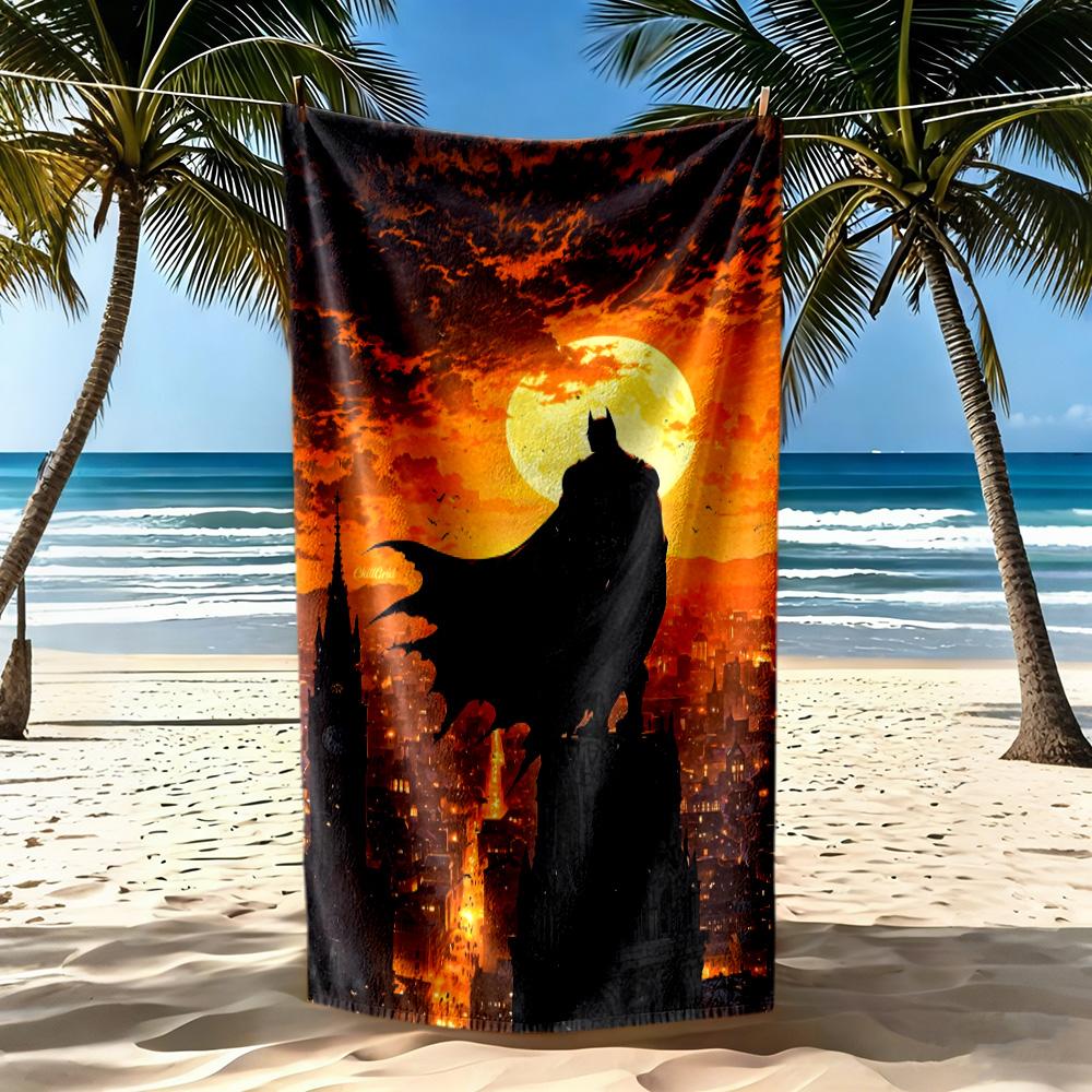 Batman: Dark Knight Artwork Beach Towel Super Soft & Absorbent Comfortable Lightweight