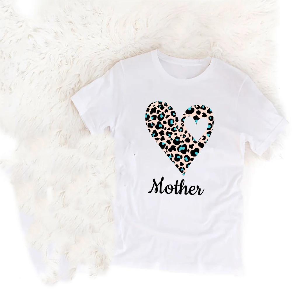 Outfits Leopard Heart Print  Clothes  Tshirt Summer  Short Sleeve Tee   Gift Unisex Clothing