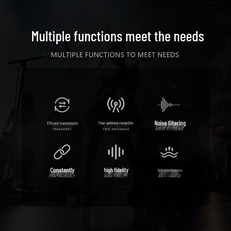 Huido MR-540 Pro U-Band Wireless Microphone System (4 Handheld Mics) (CN version)