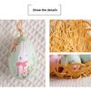 7Pcs/Set Colorful Bunny Painted Plastic Easter Eggs with Basket Hanging Pendant DIY Easter Egg Crafts Home Easter Party Supplies