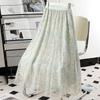 Elegant Embroidered Mesh Skirt Women Summer  Floral Midi Skirt  New Design