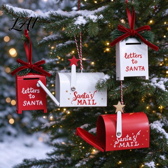 Mailbox Hanging Decorations Christmas Metal Decoration Openable Door Ornament for Xmas Seasonal Ornaments Tree Letter to Santa Pendant Festive Party