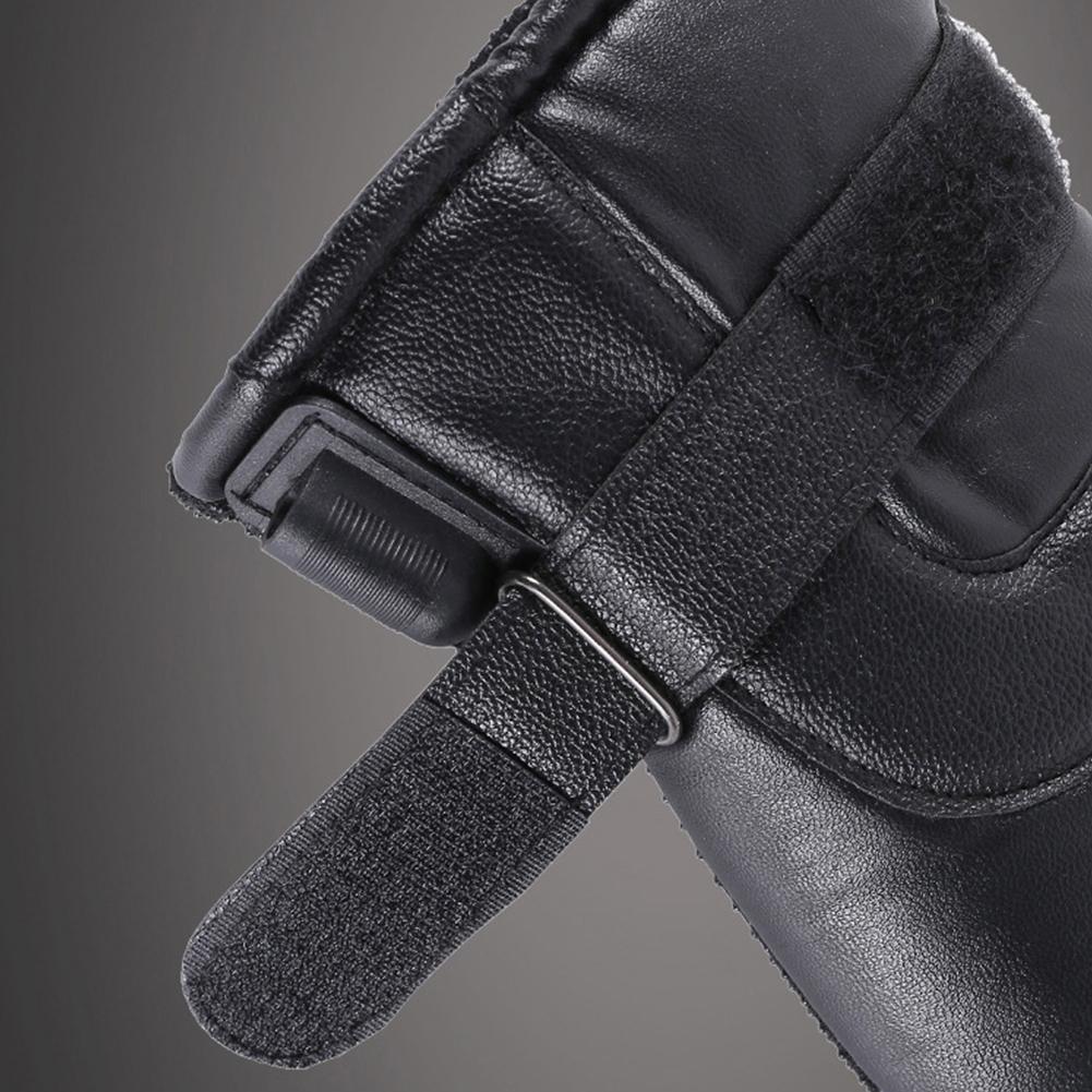 Winter Warm Full Fingers USB Electric Warming Gloves for Men Women Waterproof Windproof Cycling Outdoor Sports PU Leather Gloves