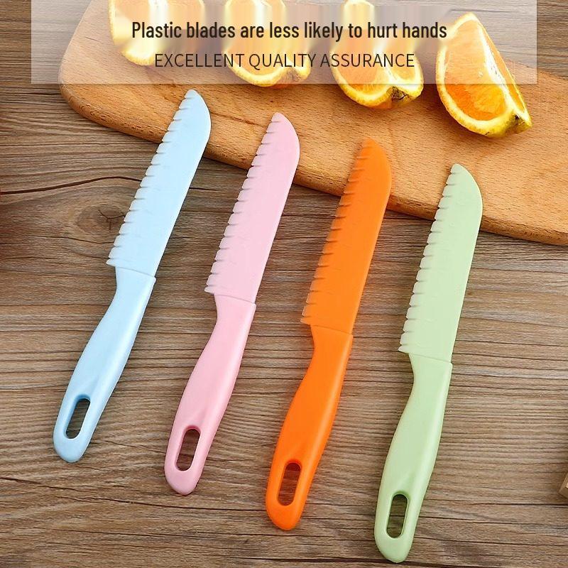 Safe Plastic Fruit Knife & Cutting Board Set for Kids