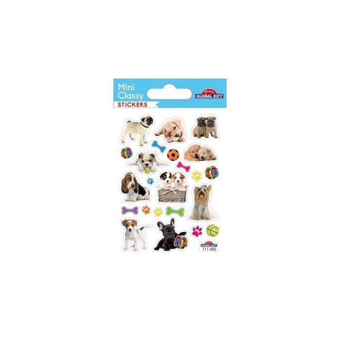 Autocollants - Chiots - Paillettes - 1,8 cm