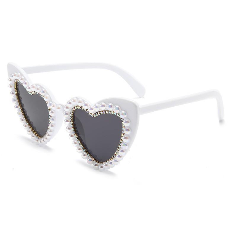 Bridal sunglasses BRIDE fashion rhinestone inlaid bride letters pearl peach heart bachelorette party sunglasses
