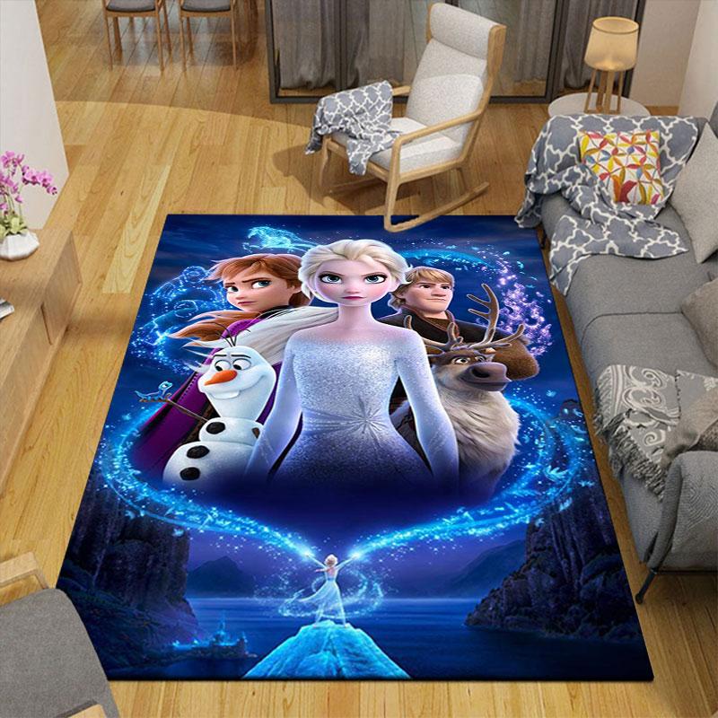 Frozen cartoon print decorative rug/doormat, suitable for entrances, balconies, kitchens, and bedrooms.