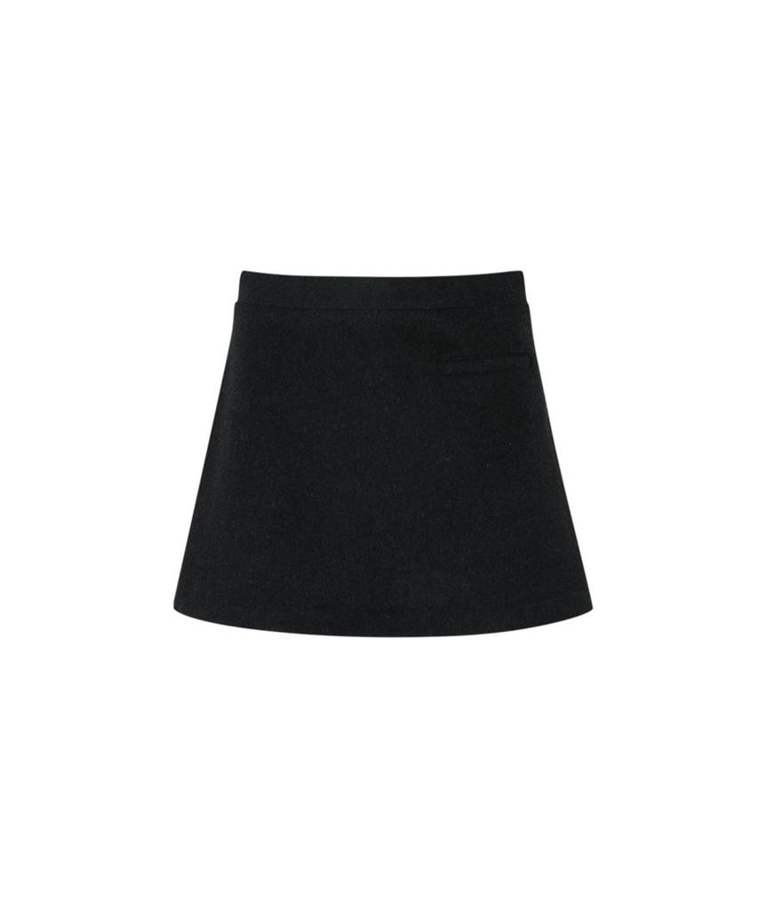 Lulu Seoul Butterfly Taylor Wool Skirt (Charcoal)