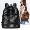 Punk Style Rivet Women'S Backpack 2025 Winter New High Quality Soft Leather Leisure Travel Large Capacity School Bags For Teenage Girls Black Mochila