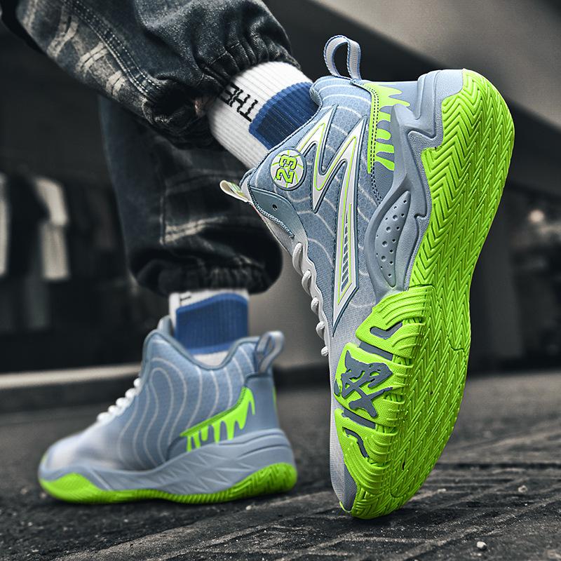 Basketball shoes men's summer new breathable cushioning teenagers primary and secondary school students children's sneakers men's high-top sneakers