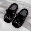 Autumn Winter Cotton Shoes Couple  Cute Cartoon Cat Flat Indoor Women's Slippers Soft Sole Home Warm Plush Man Slippers