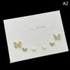 6 Pcs/Set Simple Crystal Stud Earring Set For Women Butterfly Zircon Earrings Girl Party Wedding Engagement Jewelry Accessories