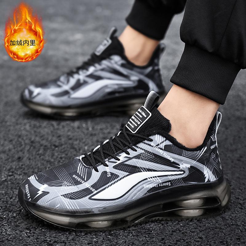 Популярные зимние бархатные трендовые мужские спортивные кроссовки для бега повседневные кроссовки большого размера с низким верхом новые мужские кроссовки