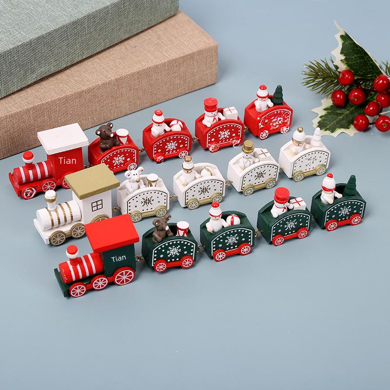 Cartoon Christmas Train - Creative Wooden Ornaments & Gifts for Kids