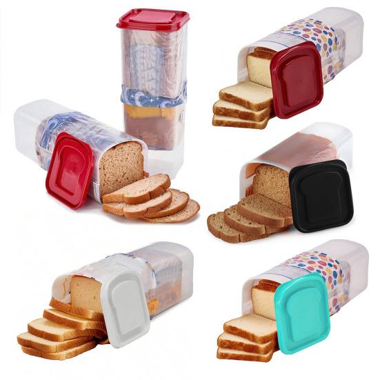 Bread Toast Storage Box with Airtight Lid Freshness Bread Storage Container Multifunctional Bread Loaf Dispenser Plastic Sandwich Bread Keeper