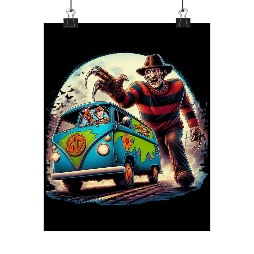 Freddy Krueger Meets Scooby-Doo Mashup Poster – Nightmare Mystery Unleashed