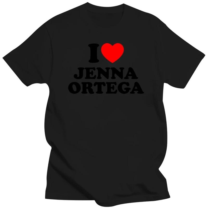Футболка I Love Jenna Ortega, летние футболки с круглым вырезом и коротким рукавом в стиле хип-хоп, мужская мода, повседневные футболки больших размеров, европейские размеры, уличная одежда