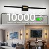 iThird Battery Operated Wall Sconces Set of 2, 10000mAh, Black | Detachable rechargeable battery, 31.5" wireless lighting for TV wall mirror bedroom