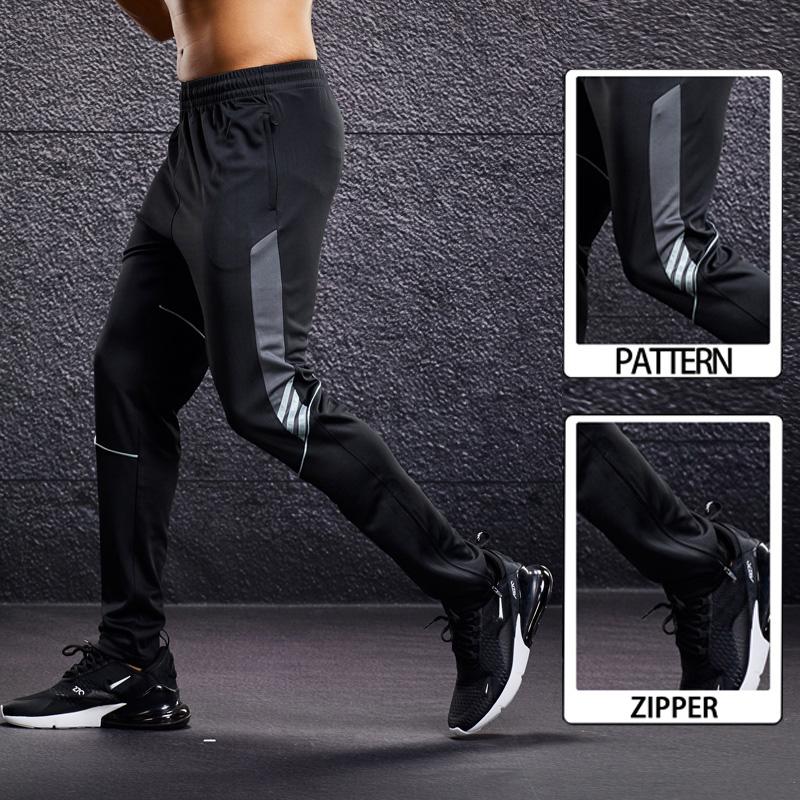Men's Jogging Pants With Zip Pockets Football Training Pants Casual Basketball Sports Trousers Loose Sweatpants