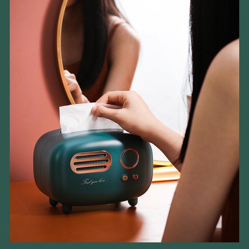 1 шт. креативная коробка для салфеток в форме радио, гостиная, роскошный дом в стиле ретро, ​​бумажная коробка для украшения ресторана HMM