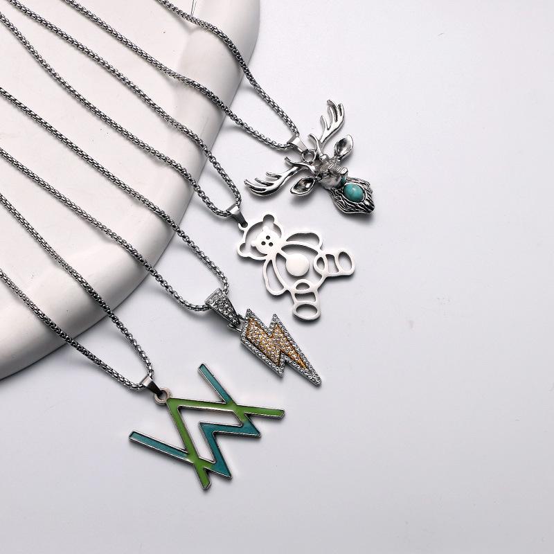 Модное ожерелье унисекс: Подвеска из сплава в виде животного на цепочке для свитера