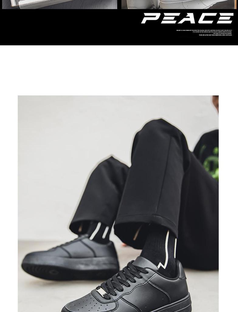 Men's Black Casual and Trendy Air Force Sports Shoes for Autumn and Winter