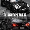 Масштаб 1/32 Nissan GTR, литая под давлением модель автомобиля, игрушечный автомобиль с откатным механизмом, звуком и светом для детей, коллекция подарков для мальчиков и девочек