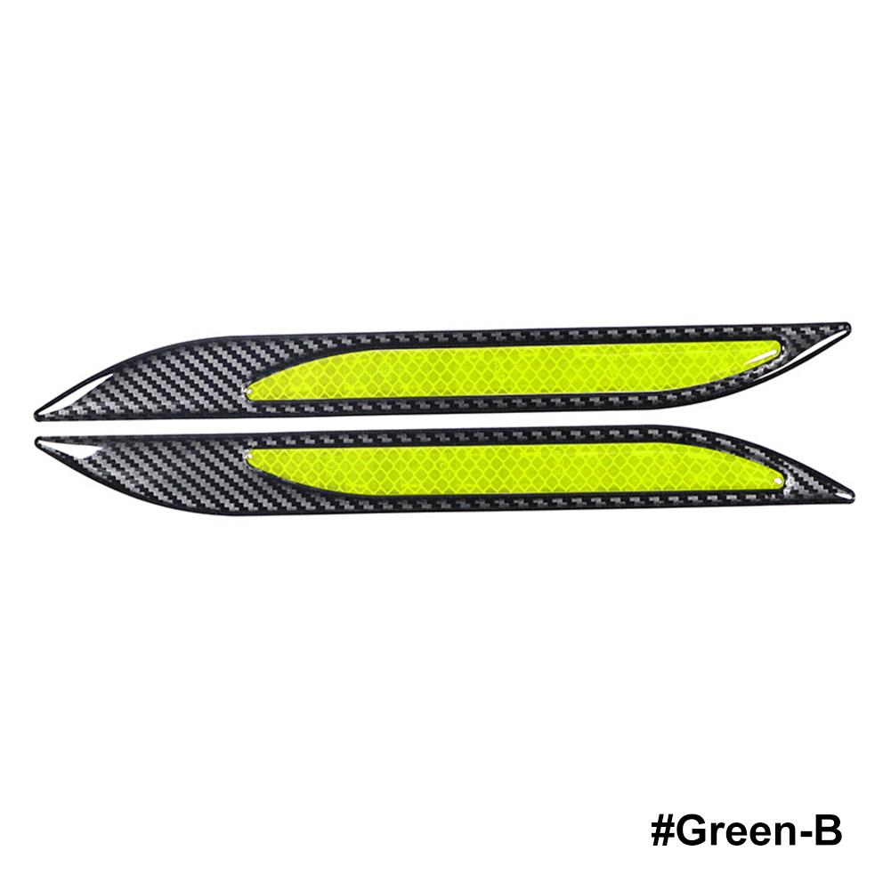 2 шт., светоотражающие полосы для автомобиля, защита для бампера, защитная наклейка из углеродного волокна, предупреждающая наклейка для автомобиля, лента против царапин, украшение автомобиля