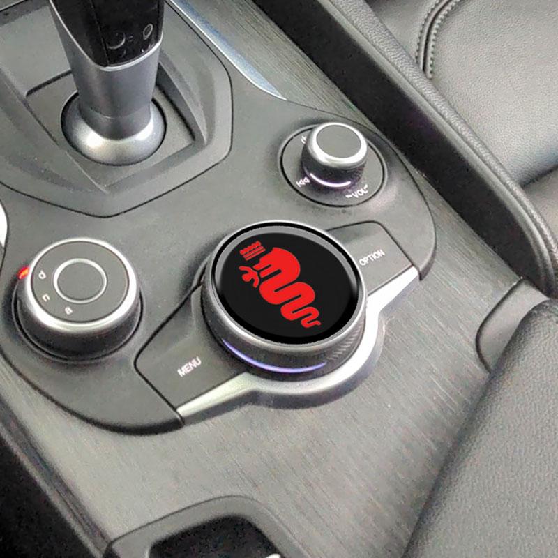 3D Center Console Knob Decoration Patch Car Stickers For Alfa Romeo Giulia Stelvio Interior Accessories Trim