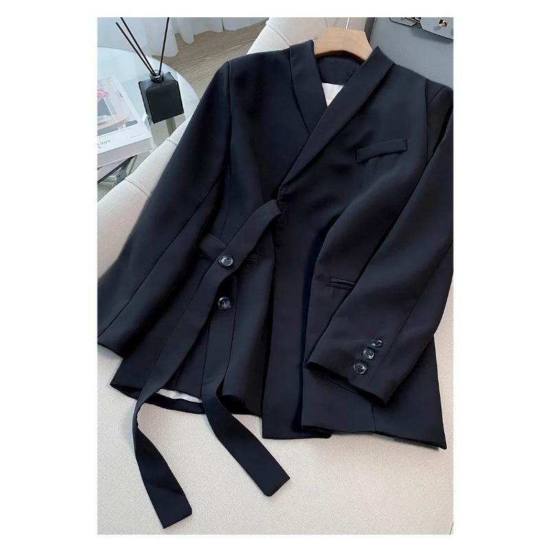 Весенний новый повседневный костюм прямого покроя с высокой талией, универсальные элегантные костюмы, комплект из 2 предметов в корейском стиле, блейзер и костюмы