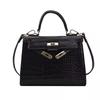 Bag 2025 New Bag Women's Fashion High-end Sense Crocodile Pattern Crossbody Portable Kelly Bag Mini
