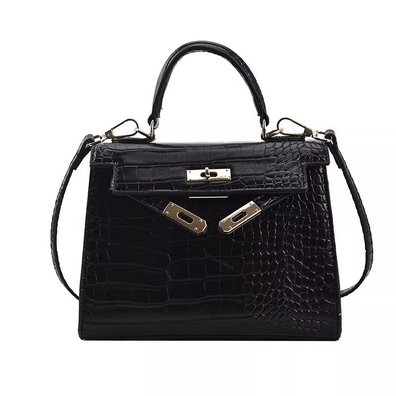 Bag 2025 New Bag Women's Fashion High-end Sense Crocodile Pattern Crossbody Portable Kelly Bag Mini