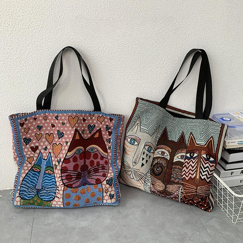 Bohemian Style Printed Bag Large Capacity Portable Mommy Bag Canvas Tote Bag Shoulder Bag