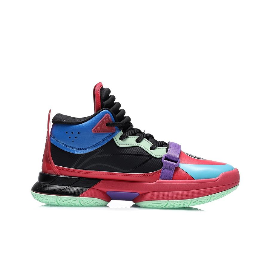 Li Ning Kids Mid-Top Basketball Shoes Kids Sneaker Red Black YKBQ054-3