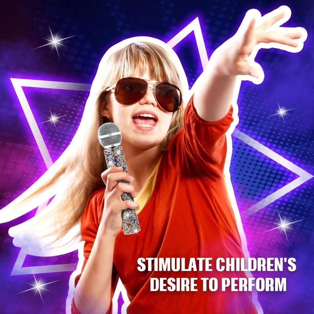 Wireless Microphone Rhinestones Microphone Cover Gold Silver Mic Handle Sleeve Stage Party