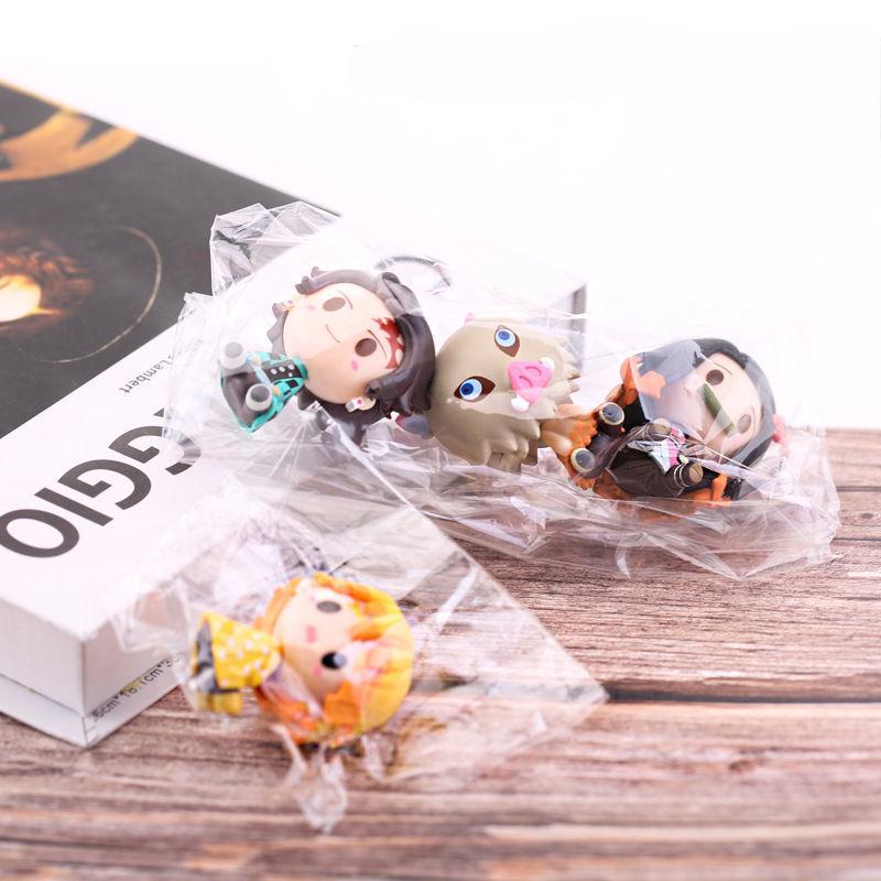 Аниме-фигурка/плюшевая игрушка «Убийца демонов Кимецу Но Яиба» версии Q Тандзиро, Незуко и Зеницу в качестве украшений для приборной панели автомобиля/украшений для рабочего стола в подарок