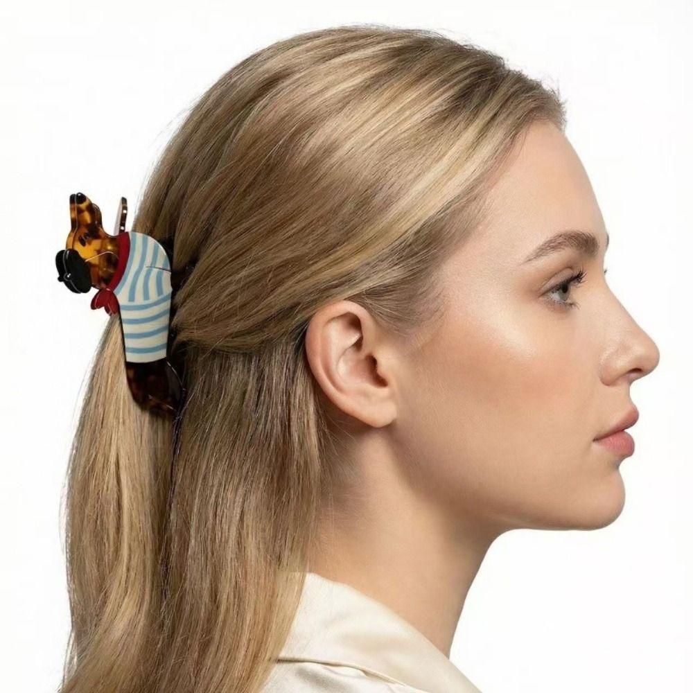Acetic Acid Sausage Dog Hair Clip Animals Cartoon Hairpin Sweet Dachshund Hair Claw Travel