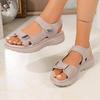 New Large Size Casual Sandals Women's Sports Style Velcro One-character Comfortable Fish Mouth Sandals