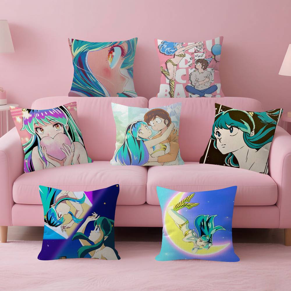 Urusei Yatsura Anime Personalized Pillow Cover Kids Bedroom Wild Party Decor Pillowcase kid Birthday shower Gift