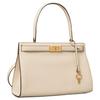Tory Burch TB Lee Radziwill Matte Gold Buckle Key Pendant Leather Handbag Shoulder Bag Small Women Handbags White 55814-122