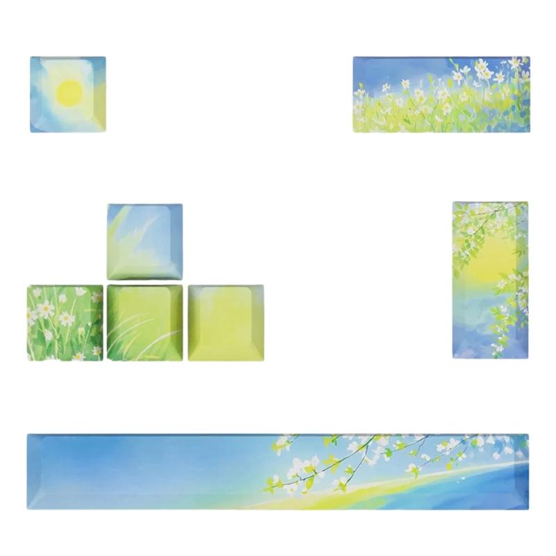 8 шт. DIY Персонализированные Колпачки для Клавиш 5-сторонняя Сублимация Красителя 6.25u Пробел Оригинальный Профиль для Игровых Механических Клавиатур