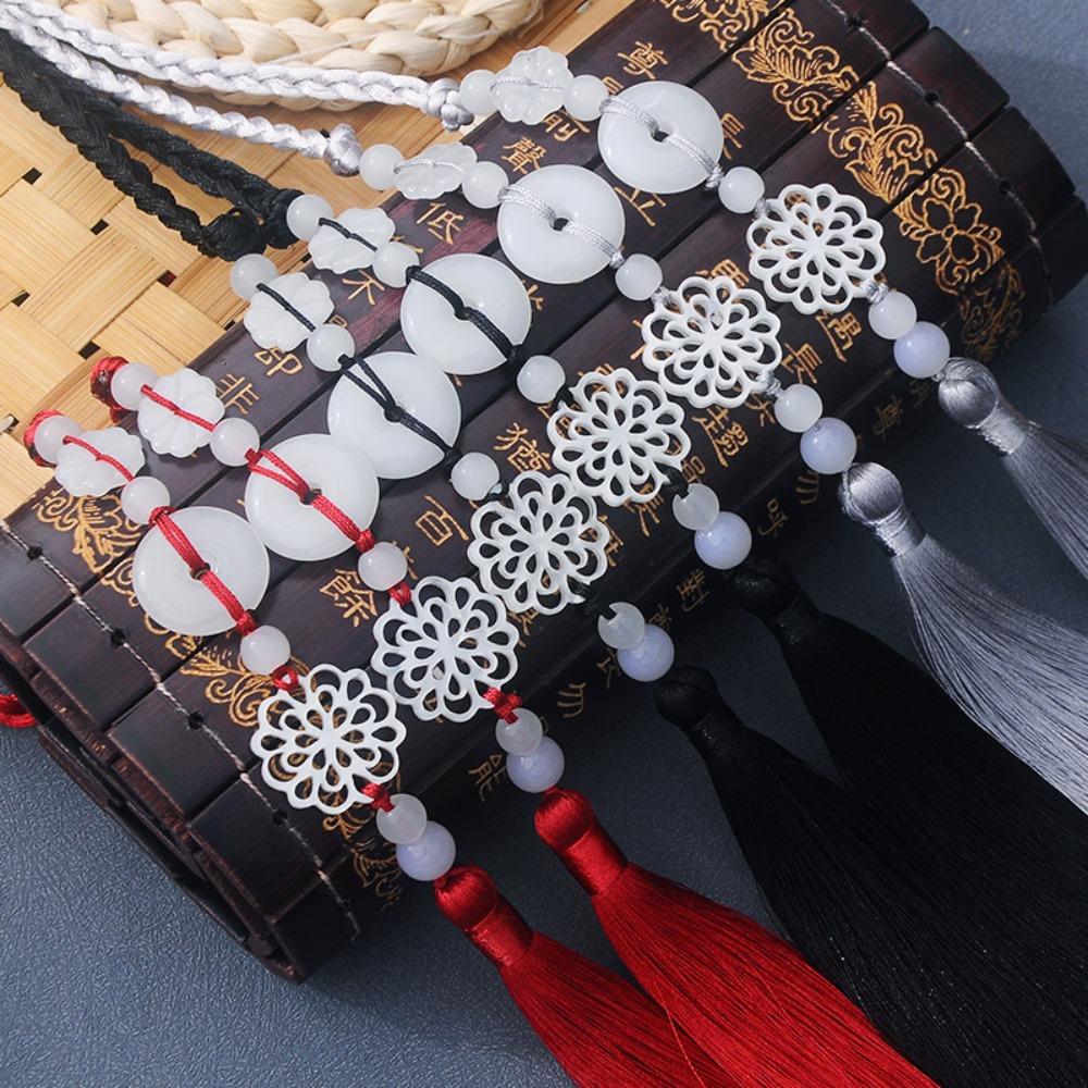 Chinese Style Tassel Sash Traditional Beaded Waist Chain Vintage Ribbon Accessory for Men Women