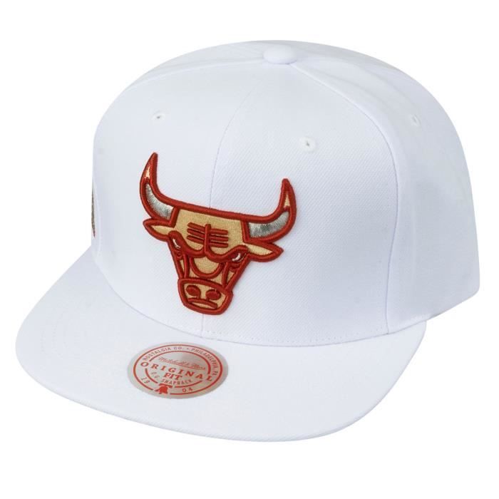 Casquette Snapback MITCHELL & NESS Chicago Bulls - Blanc - Homme - Sportswear