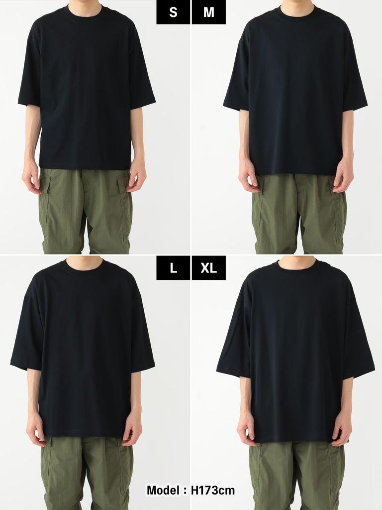 Мужская футболка Beams с коротким рукавом, свободная, мерсеризованная, черная, размер S, 11041318803