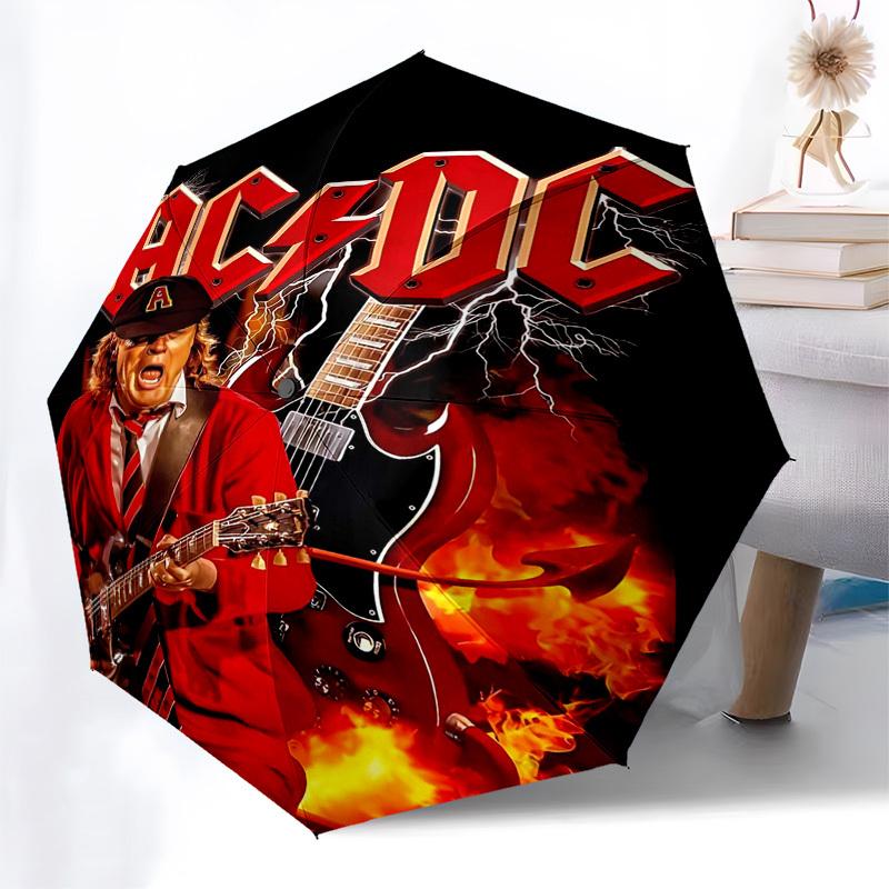 1 шт. AC/DC, Автоматический, Ветрозащитный, Компактный Дорожный Зонт для Гитариста, Подарок на День Рождения, Рождество, Бизнес 93036