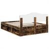Bed Frame Smoked Oak 140 x 200 cm Solid Pine Wood