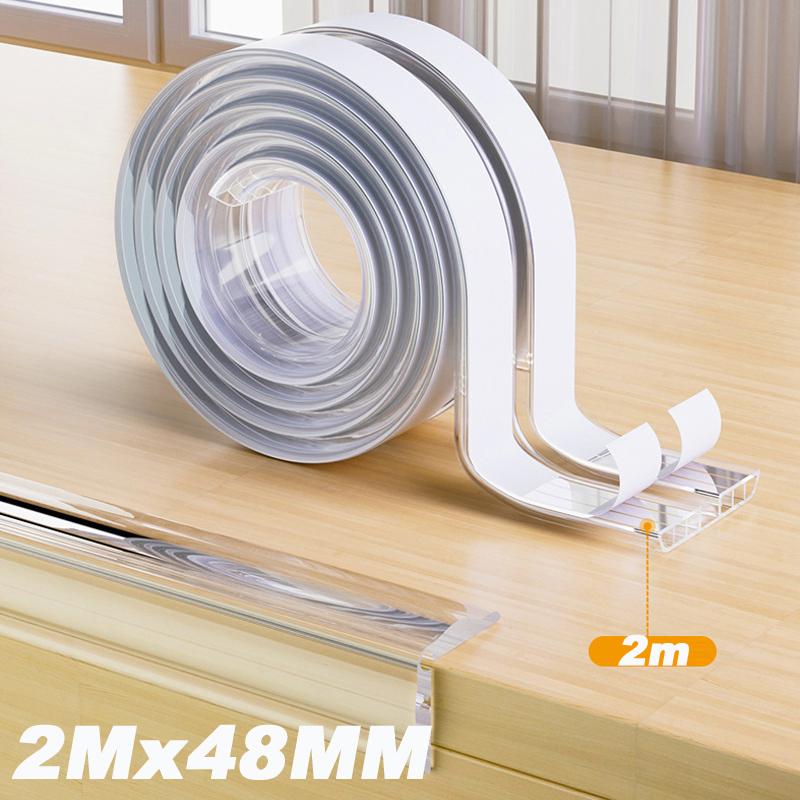 2Mx38/48/58mm Clear Table Edge Guard Furniture Corner Protector Strip Baby Safety Anti-Collision Strip Anti-bump Soft Bumper