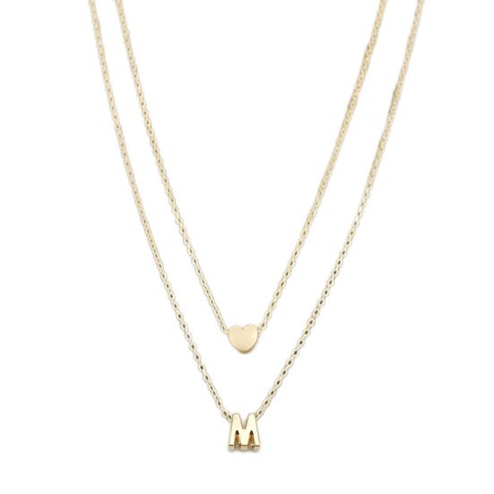 Женское ожерелье, сплошной цвет, полированный двухслойный антидеформированный женский кулон в форме буквы, подарок