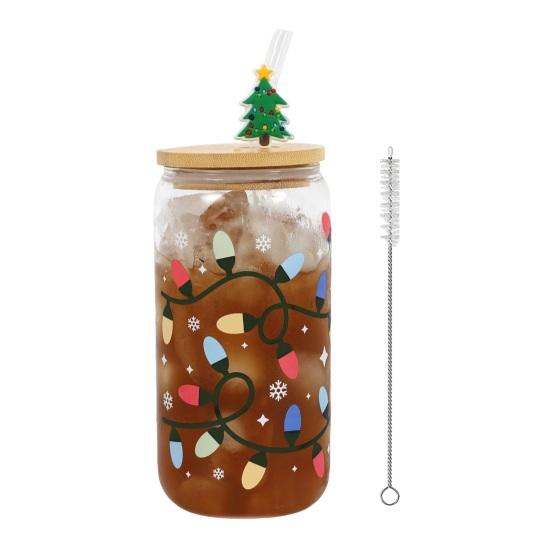 Yousheng Color-Changing Festive Tumbler Christmas Beer Can with Brush And Straw Holiday-themed Beverage Container